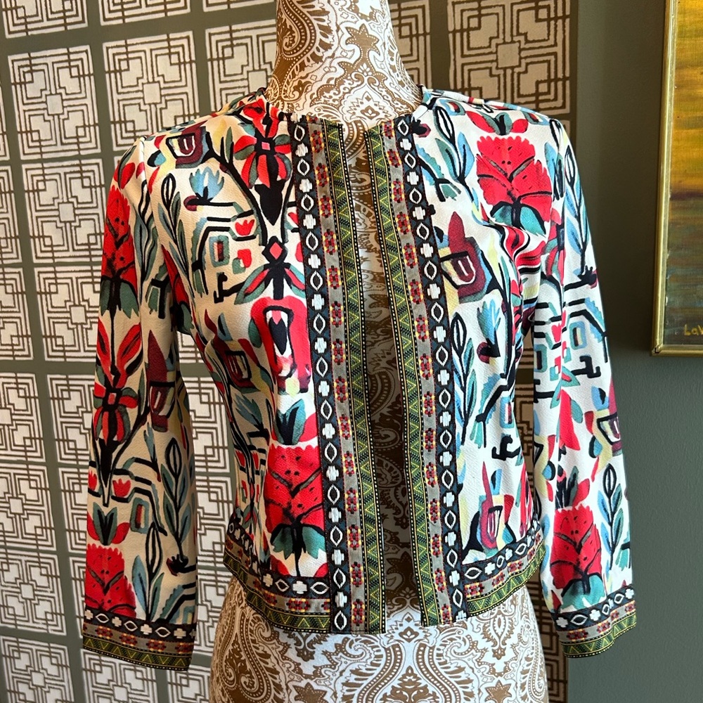 Colorful cropped bolero jacket